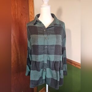 Womens 3/4 sleeve American Eagle Flannel